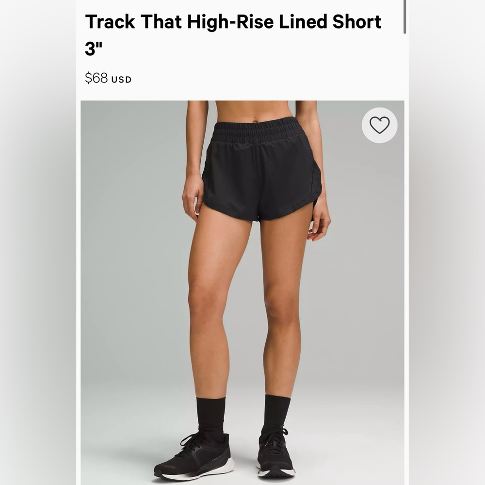 Lululemon Track That High Rise Lined Short